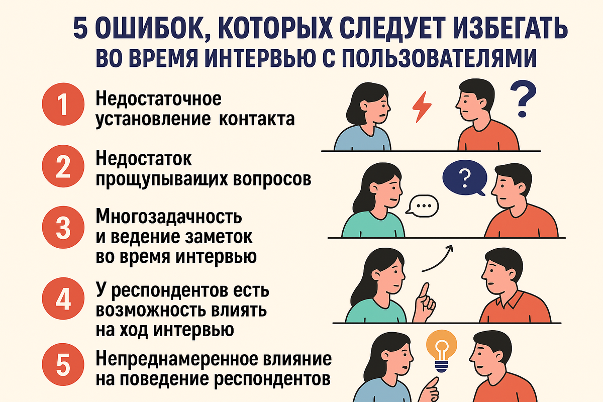 5 главных ошибок в UX-интервью