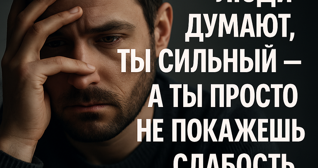 Люди думают, ты сильный — а ты просто не покажешь слабость
