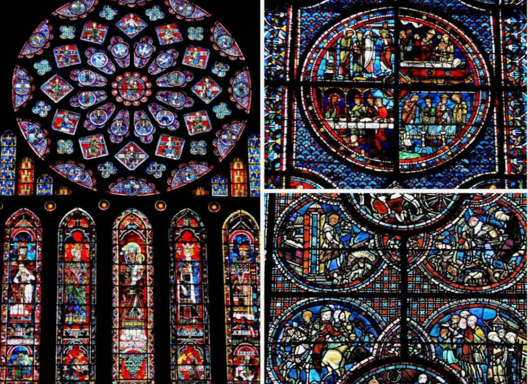 Витражи Шартрского собора (Нотр-Дам-де-Шартр) — произведения из цветного стекла, которые украшают оконные проёмы готического храма в городе Шартр (Франция). Общая площадь витражей — около 2000 квадратных метров. 
VokrugSveta.ru
pikabu.ru
