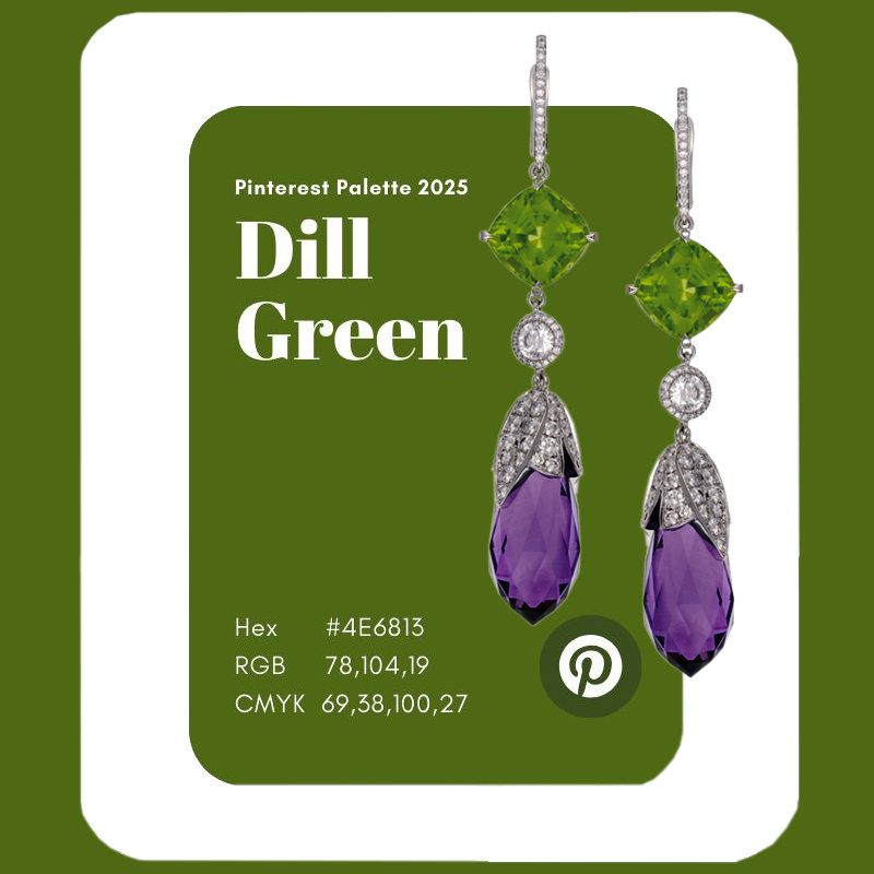 На фото: серьги Chopard Temptations из белого золота с бриллиантами, аметистами и перидотами