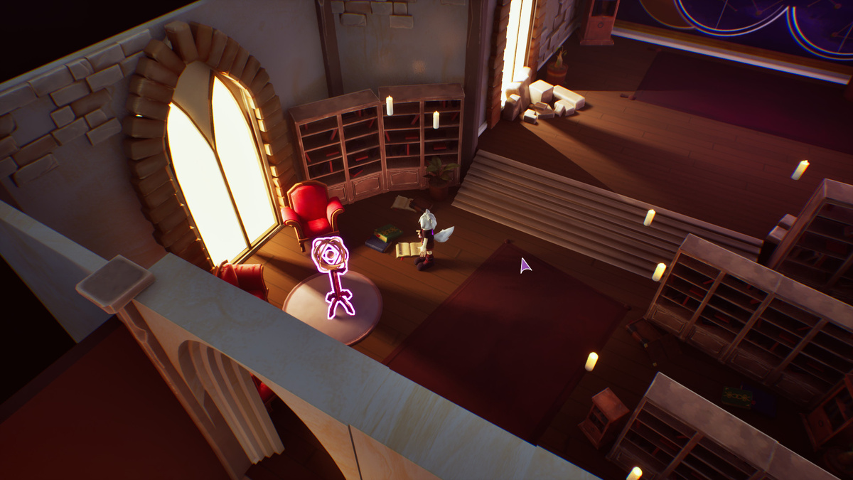 красивый свет из окон 2-го этажа башни