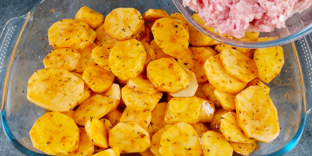 Картофель с фаршем в духовке. Очень вкусный рецепт