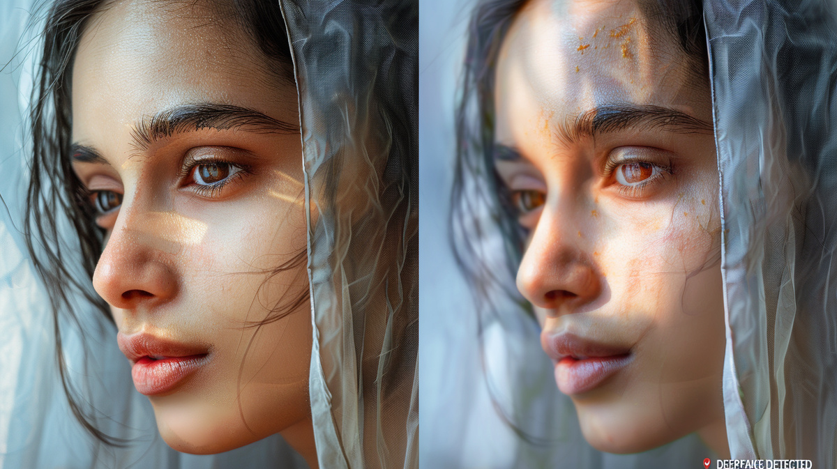 Детектор видит то, что не заметил глаз. Справа — та же женщина. Уже другая.