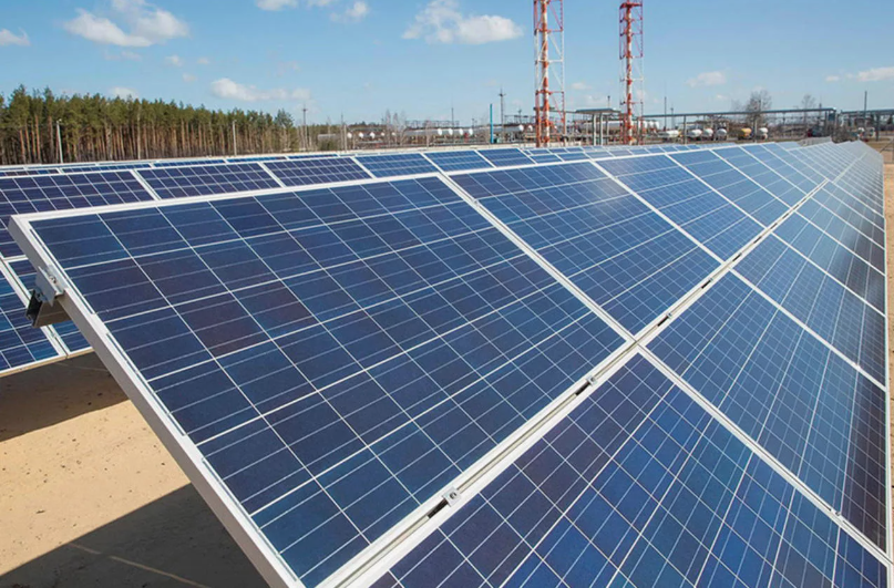 Общий вид солнечной электростанции.