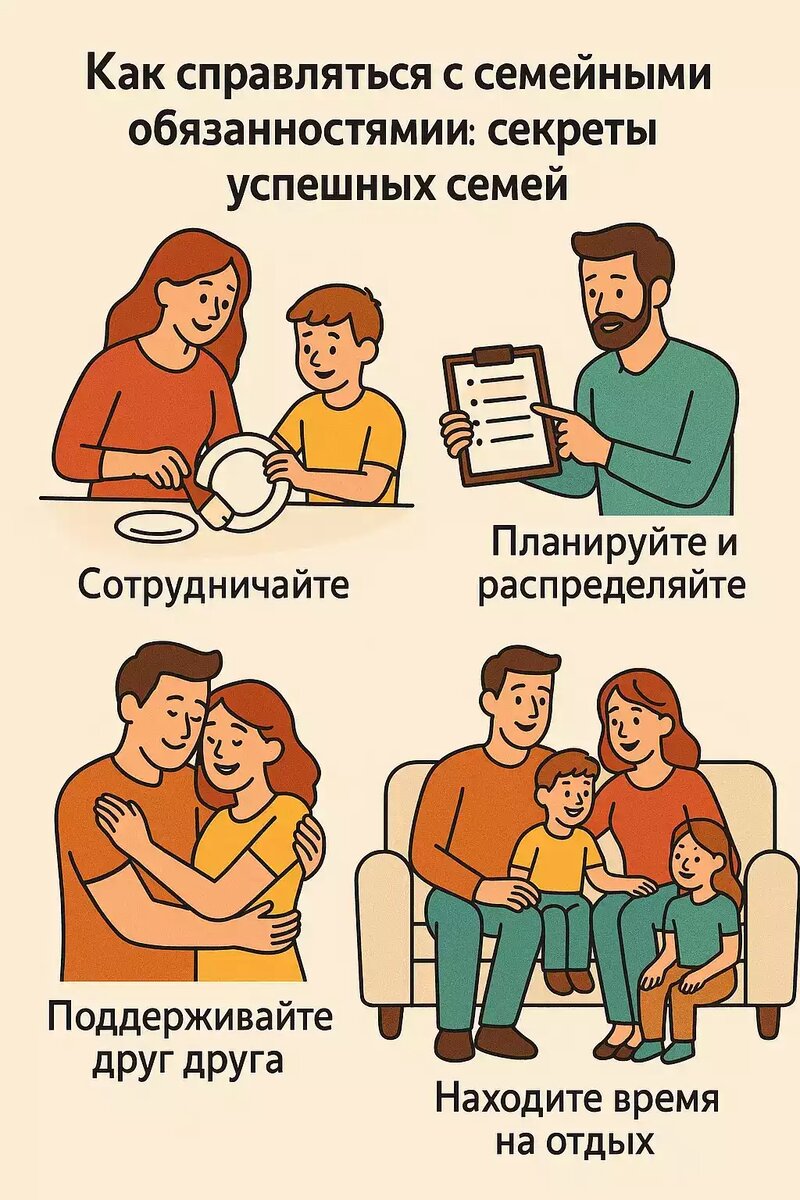 Как справляться с семейными обязанностями: секреты успешных семей