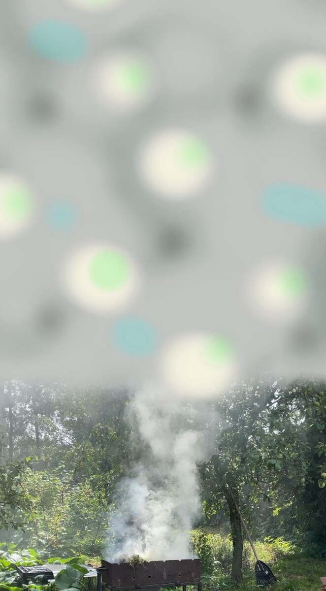 если на угли положить сено, то через некоторое время свозь соломинки будет пробираться дым, постепенно он будет становиться сильнее, а потом и восе загориться. 