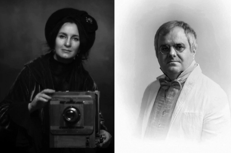    Нина Семенова и Андрей Сафонов для проекта и сами снялись в ретро-образах / Фото: Нина Семенова и Андрей Сафонов / Ивановский областной художественный музей