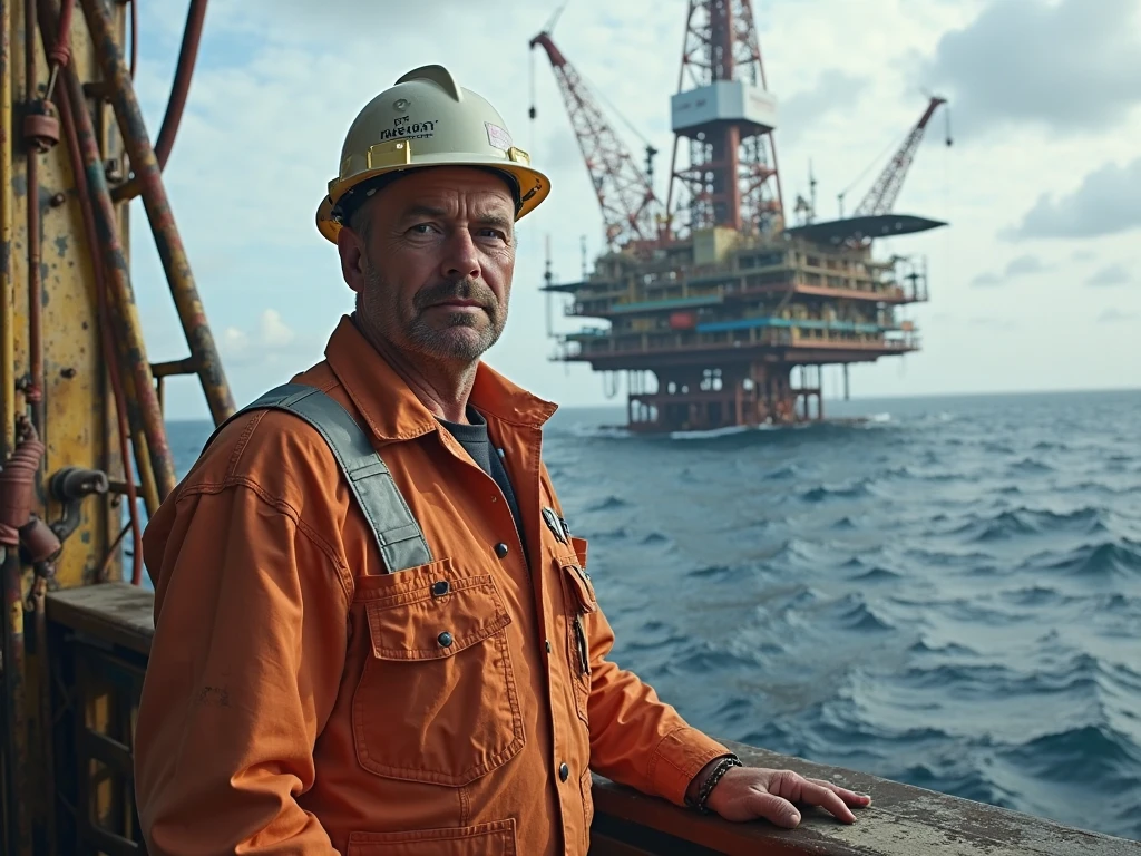 Помощник бурильщика плавучего бурильного агрегата в море