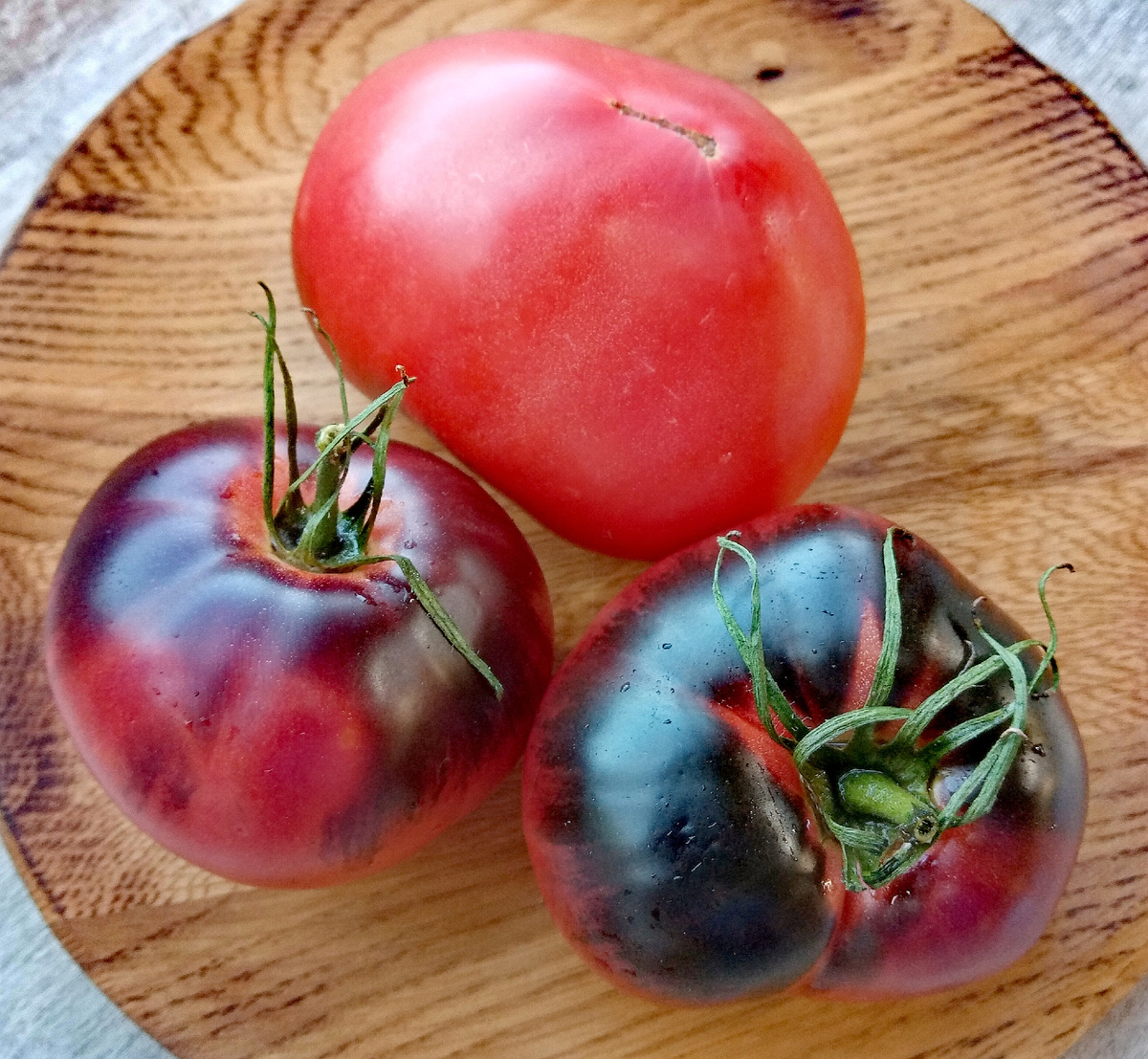 Фото автора от 11.08 2025г. Групповой портрет плодов томата Мисс Форье.