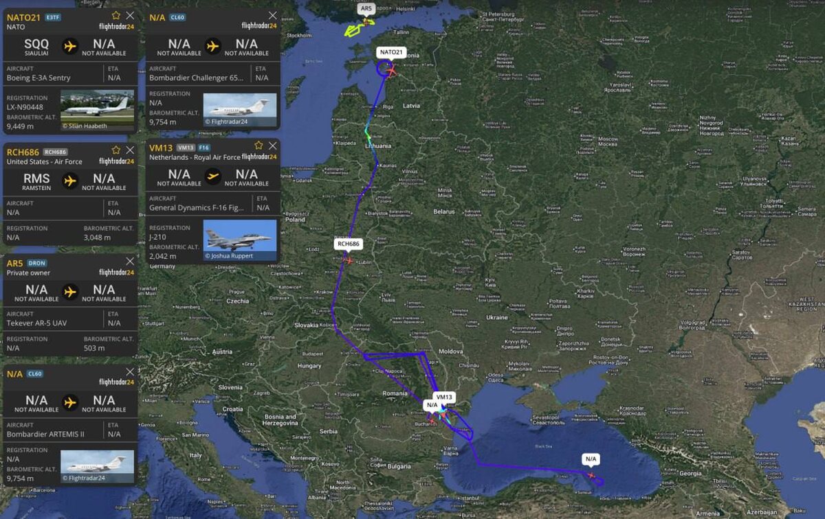    Фото: скриншот портала Flightradar24