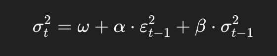 Формула GARCH.