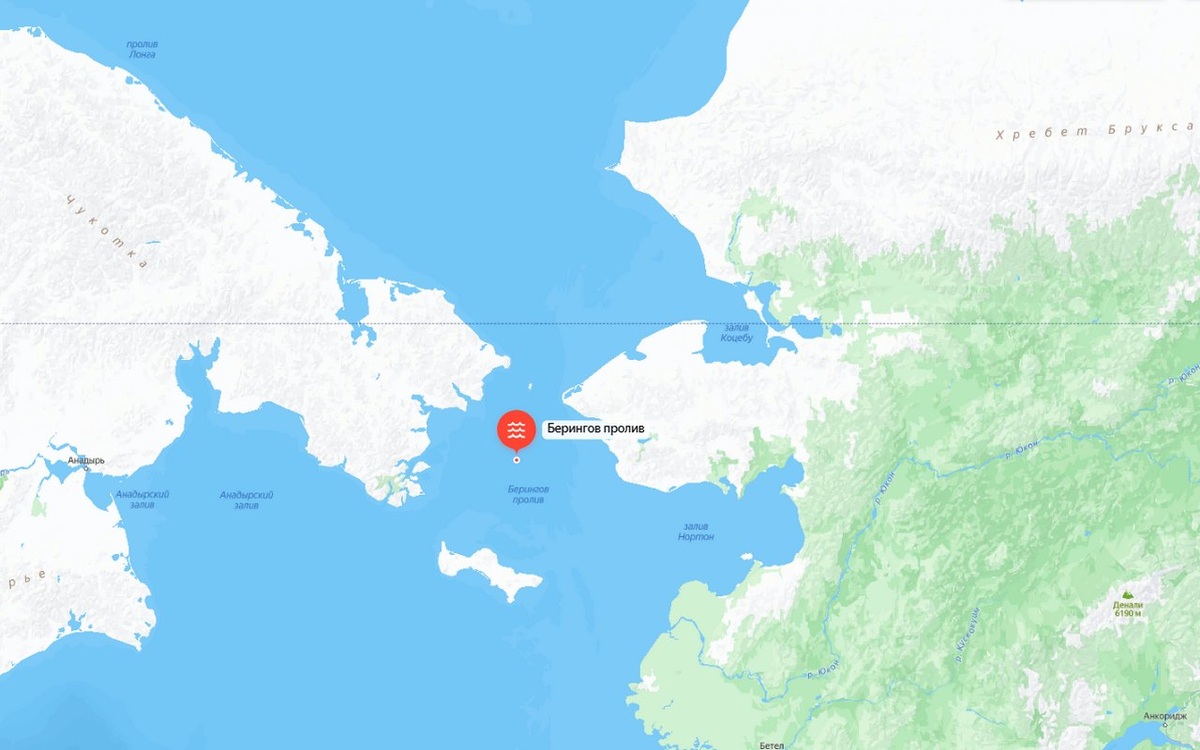    Депутат ждет строительства моста между Россией и Америкой на переговорах на Аляске Фото – Яндекс Карты