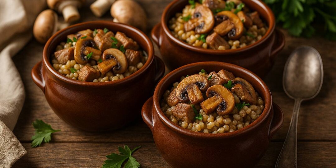 Томлёная перловка с мясом и грибами: простое блюдо с богатым вкусом