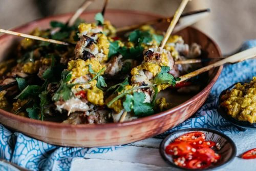 Пример подачи куриных шашлычков