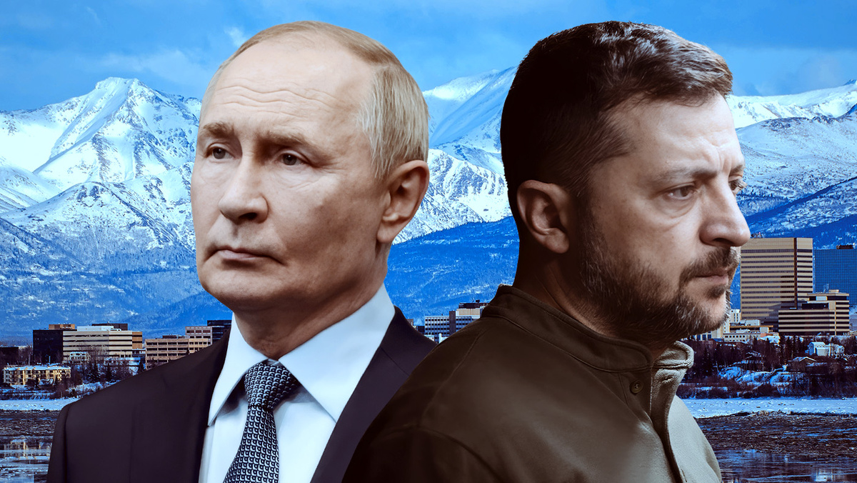   Коллаж: пресс-служба президента России, пресс-служба президента Украины; Adobe Stock