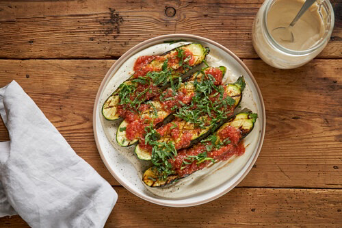 Вариант подачи жареных цукини