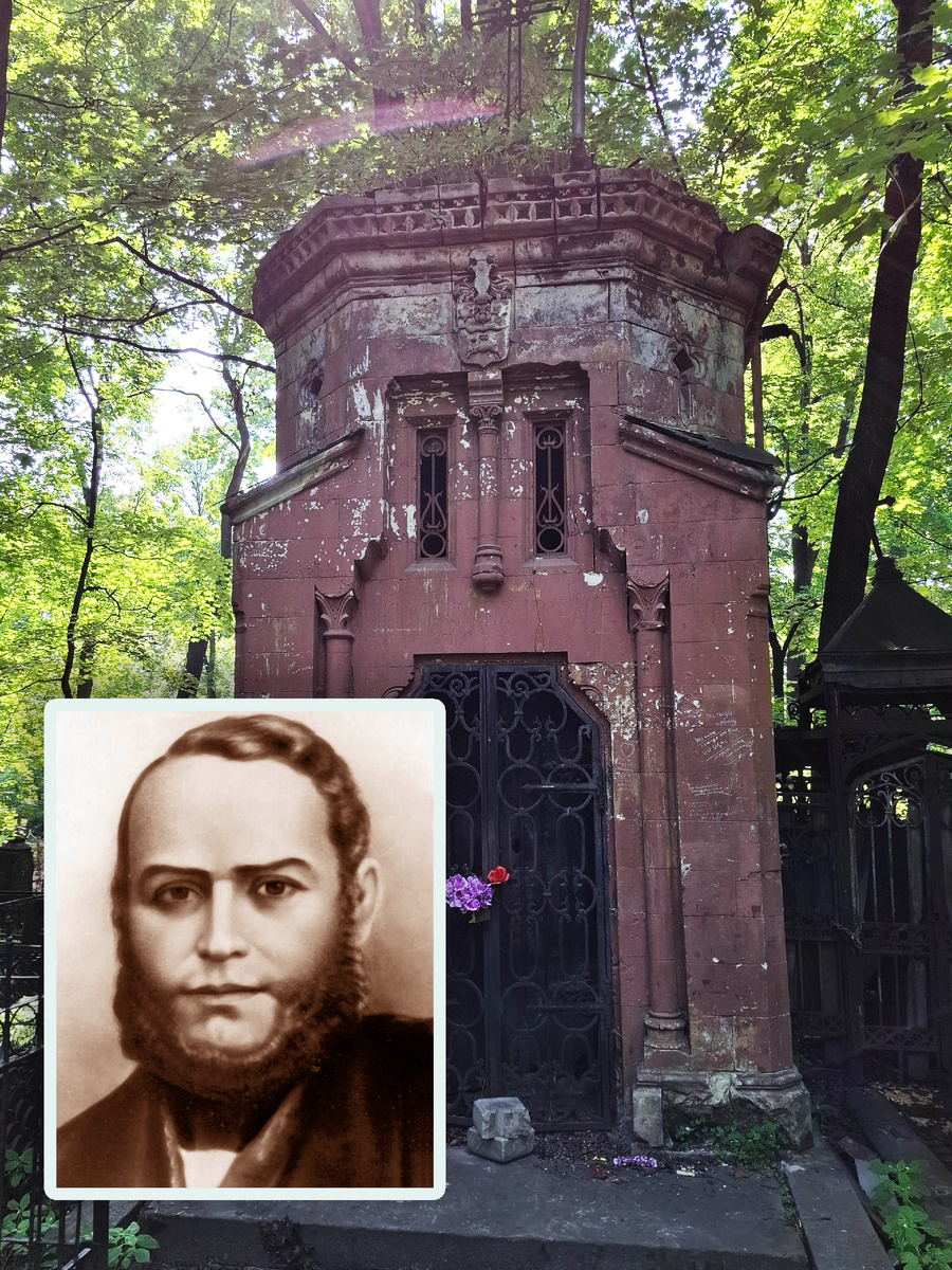 Введенское кладбище, Мавзолей доктора Овера (рождён 18 (30) сентября 1804 года, умер 23 декабря 1864 (4 января 1865), участок №11. Фото автора.