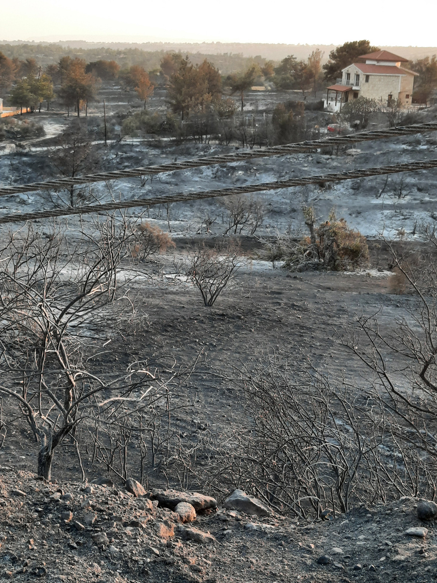 Выгоревший овраг, Провода со сгоревших столбов