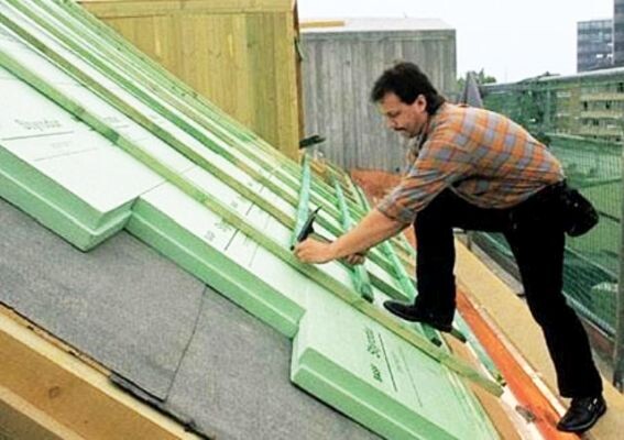 Утепление крыши пенополистиролом типа ЭППС