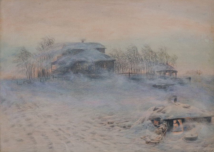 "Позёмка", А.М. Васнецов, 1910-е. Частное собрание.
