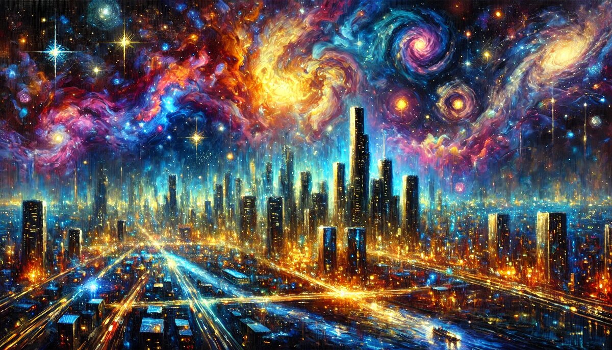 Если бы Ван Гог знал про космические станции — звёздная ночь выглядела бы так