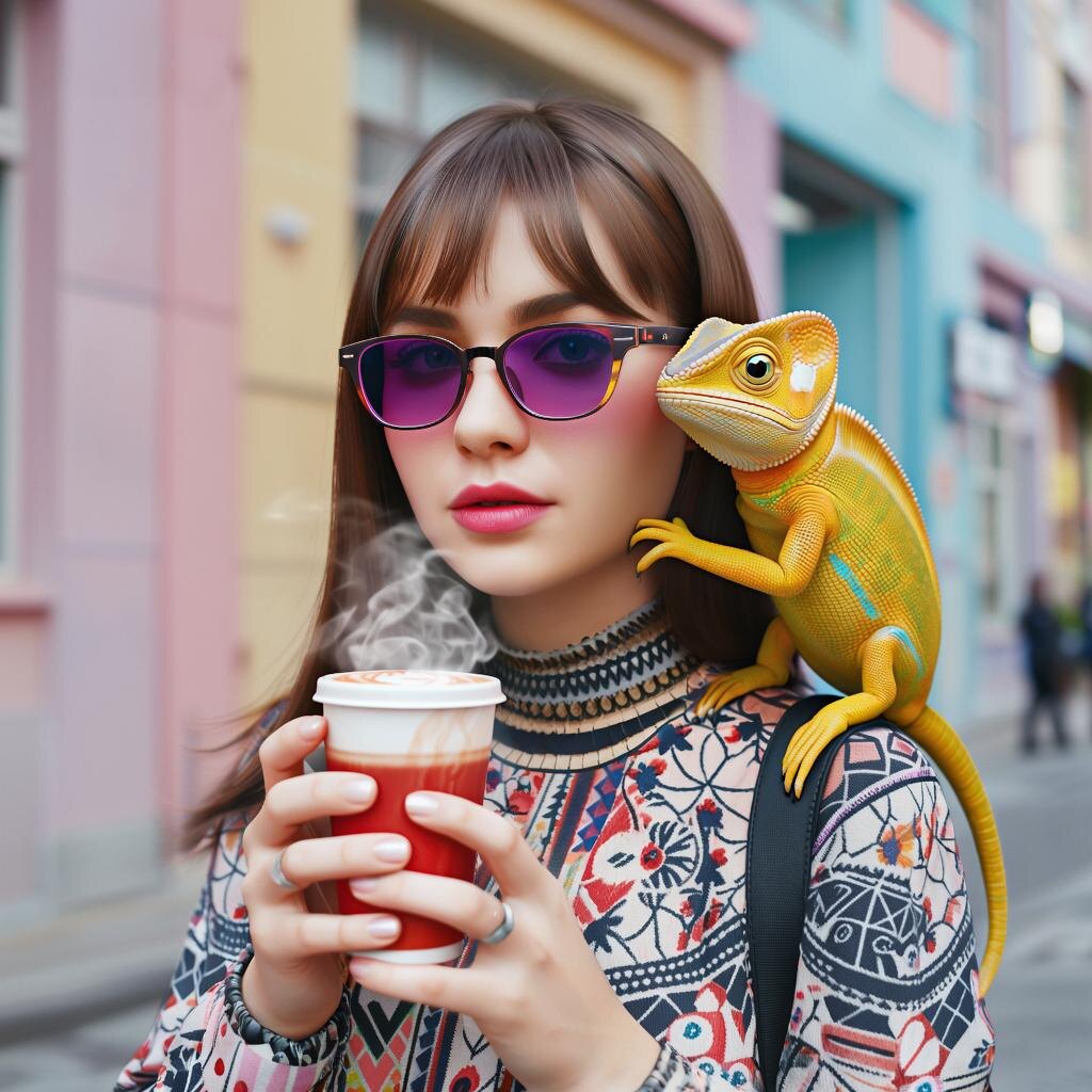 Девушка в очках хамелеонах 