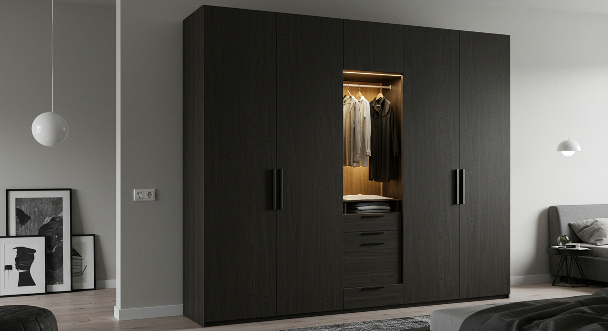 Современный шкаф в спальне