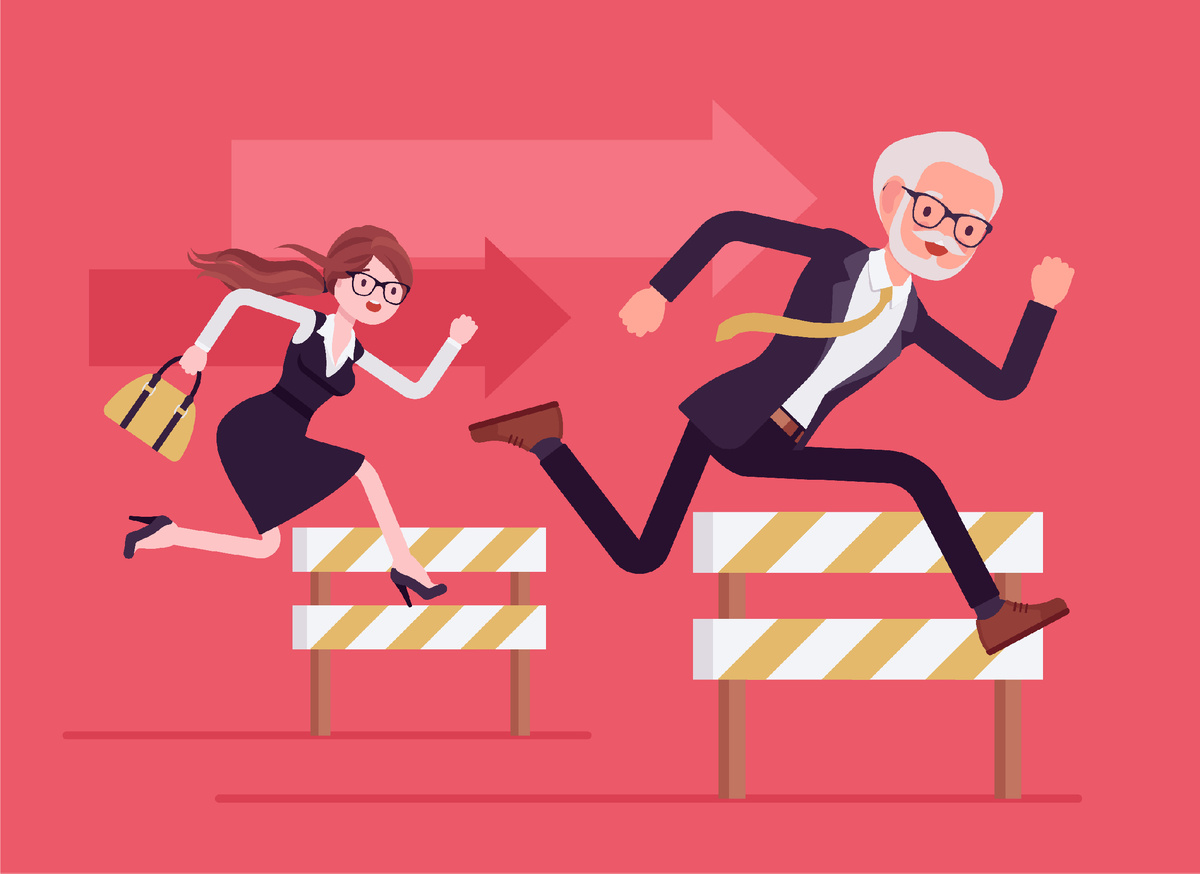 фото источник: https://www.dreamstime.com/business-people-running-over-barrier-try-to-overcome-difficulties-obstacles-office-senior-young-rivals-manager-competitors-image228648600 © Andrewrybalko

