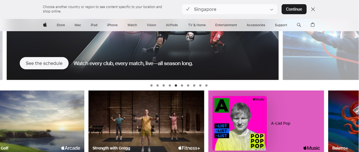 Сайт Apple Движущаяся лента приложений.