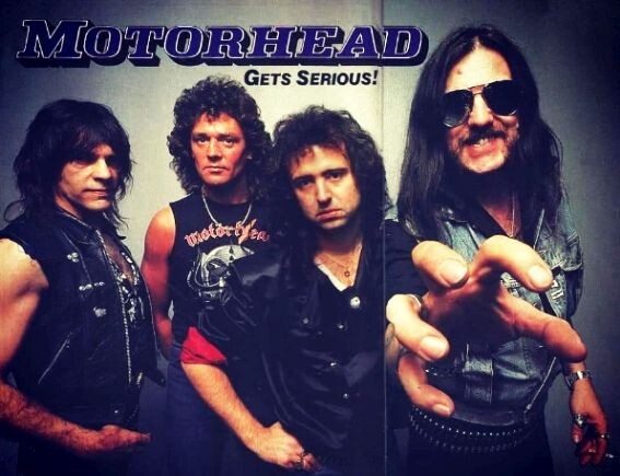 Motorhead образца 1986 года - Майкл Бурстон, Пит Джилл, Фил Кемпбелл и Лемми