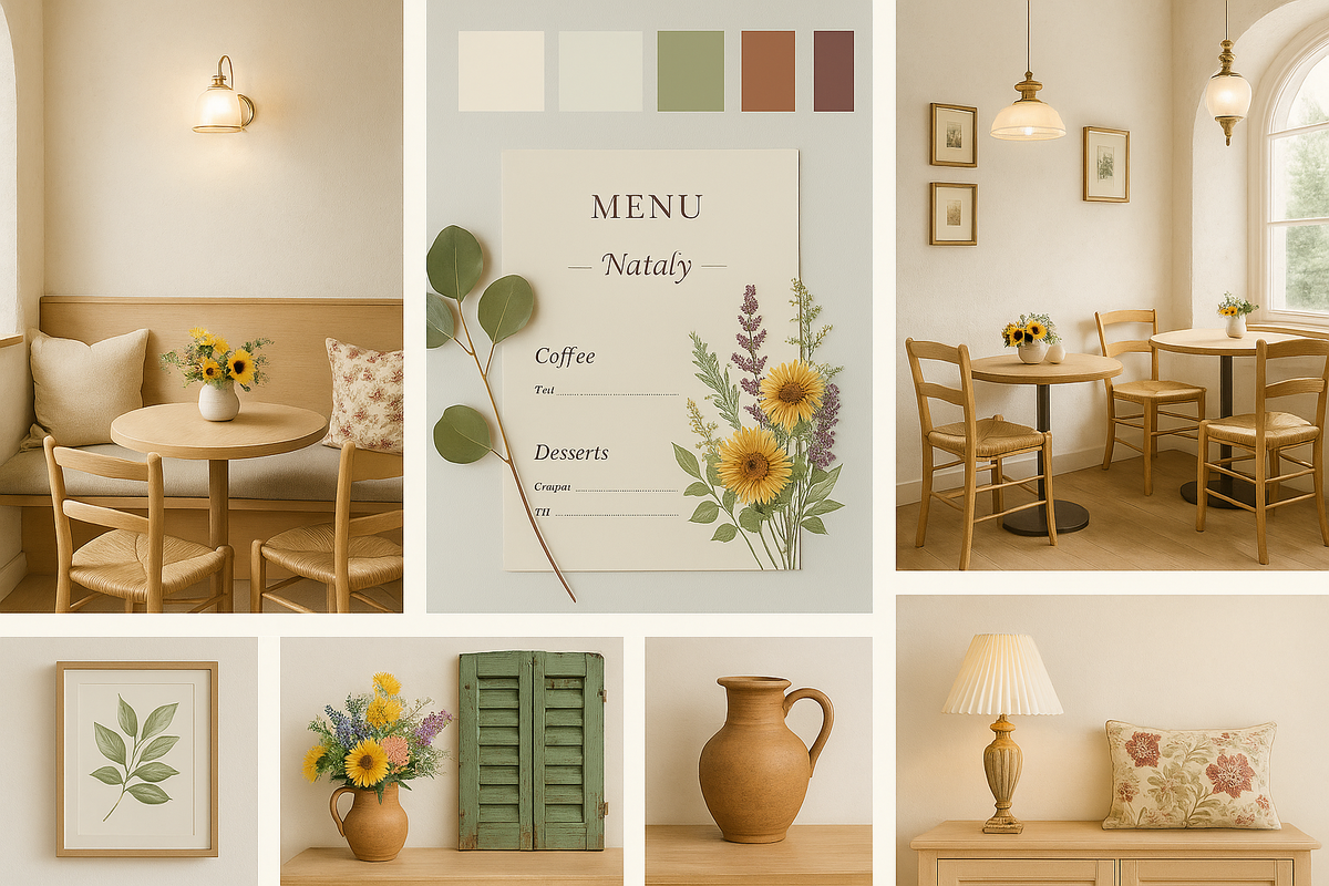 Мудборд создан с помощью ChatGPT в бесплатной версии