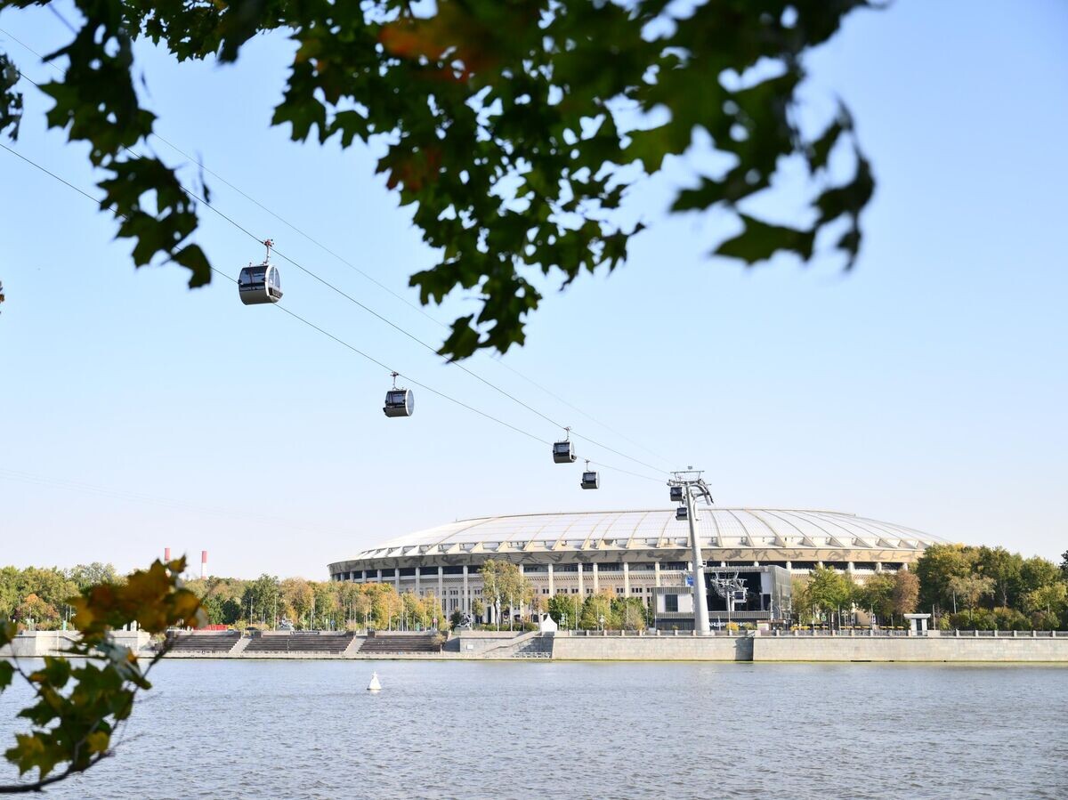    Стадион "Лужники" и канатная дорога в Москве© РИА Новости / Кристина Кормилицына