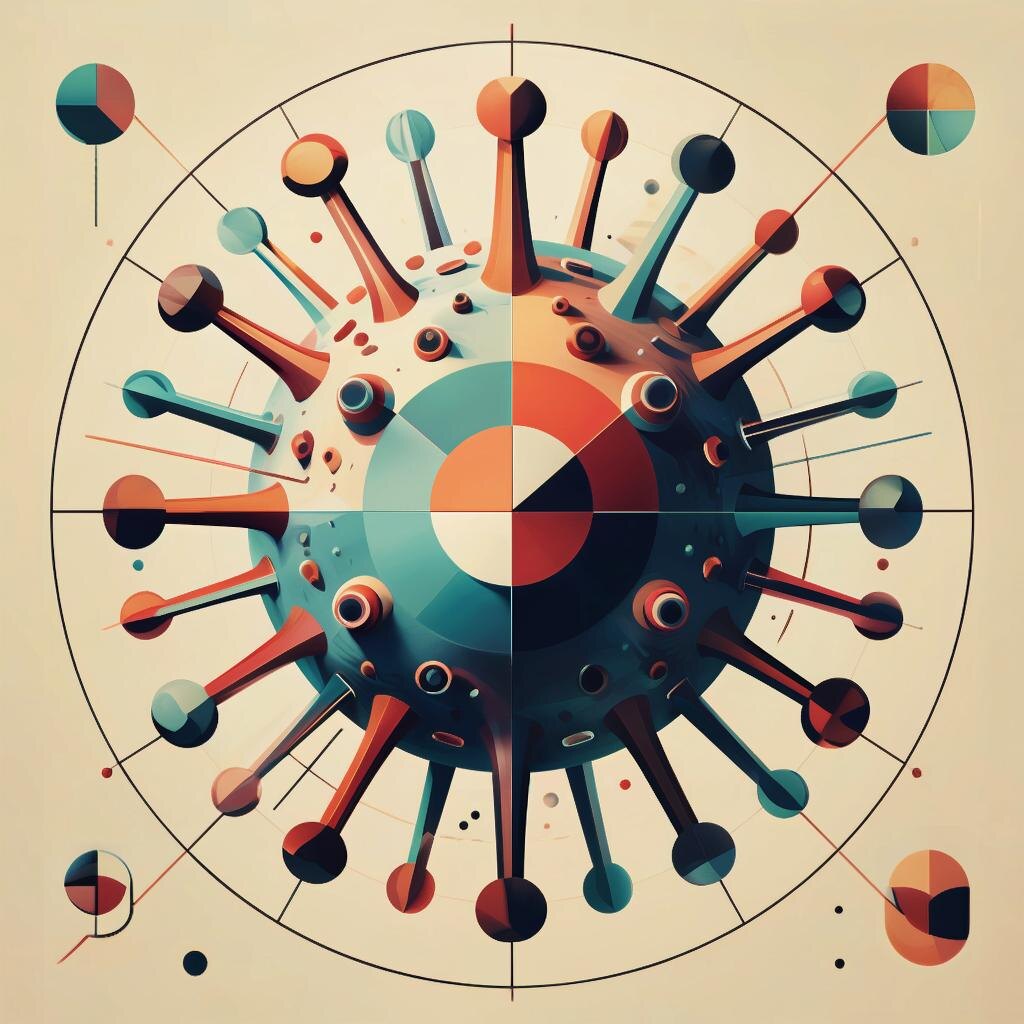 Вирус. Иллюстрация сгенерирована нейросетью