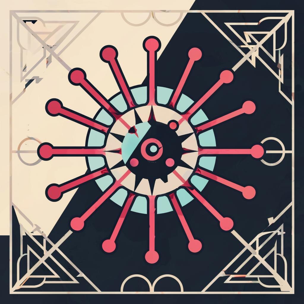Вирус. Иллюстрация сгенерирована нейросетью