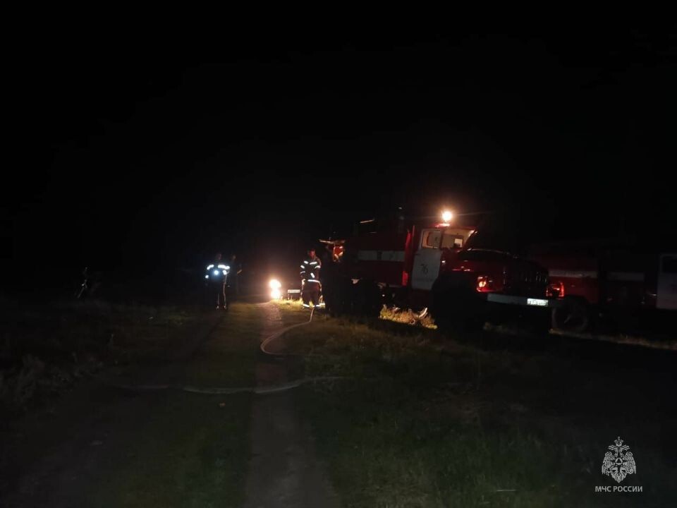    Пожар в Третьяковском районе. Источник: ГУ МЧС по Алтайскому краю