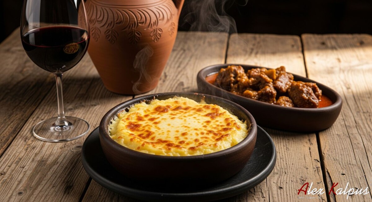 Классический рецепт ташмиджаби, и к нему мясо приготовленное как чашушули. Грузия