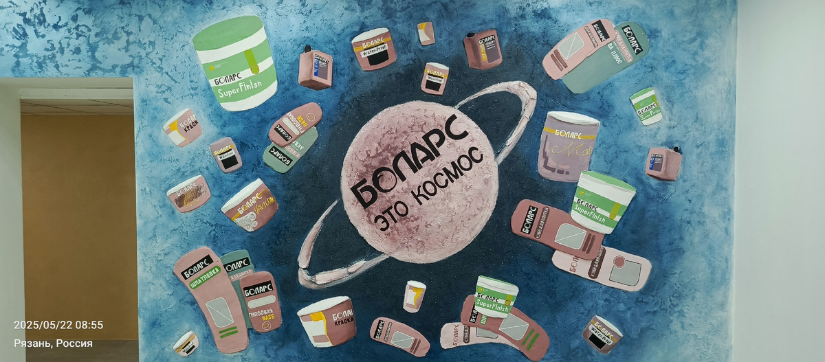 Сочетание стилей и видов . От барельефа и  росписи до  декорки "песок"