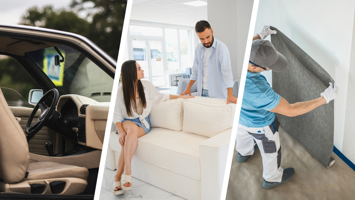 Салон нового автомобиля, мебель и обои тоже первое время довольно сильно пахнут