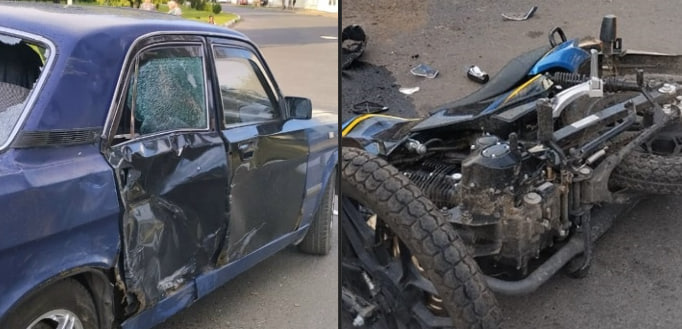     В Хомутовке Курской области столкнулись «Волга» и мопед