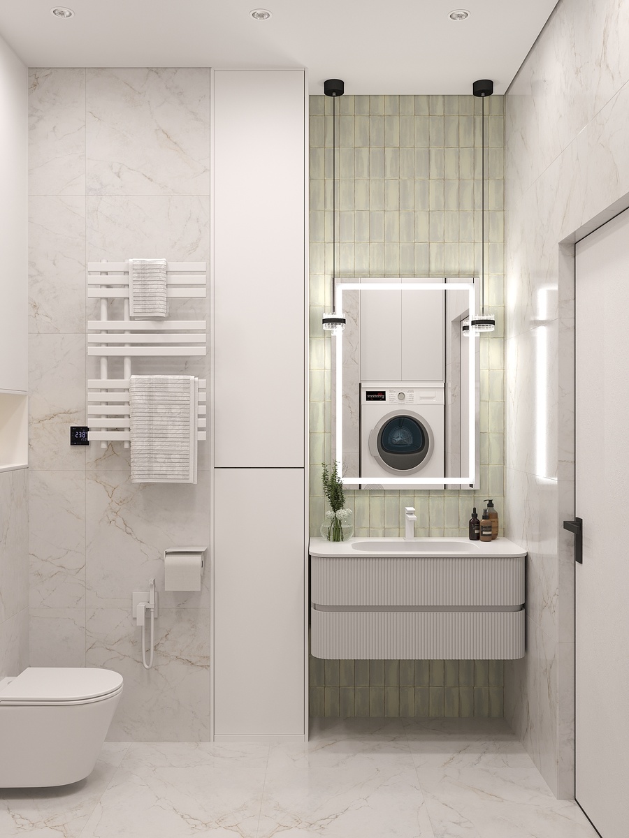 Фрагмент санузла в моем дизайн-проекте 3-х комнатной квартиры в ЖК "Еловый" г. Владивосток