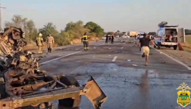    место происшествия/ кадр из видео ГУ МВД по Краснодарскому краю