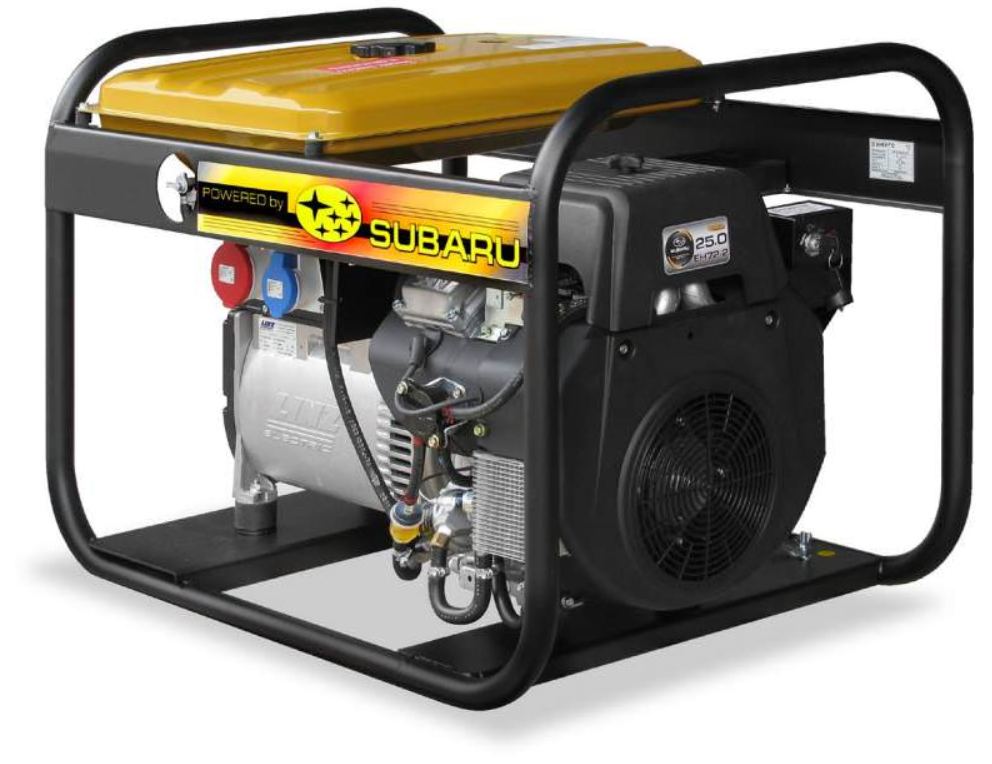 Такой генератор 13,5 кВт Клиент брал в аренду для штукатурной станции- Subaru EB 15.0/400-SLE. Он не тянул и очень шумел! 