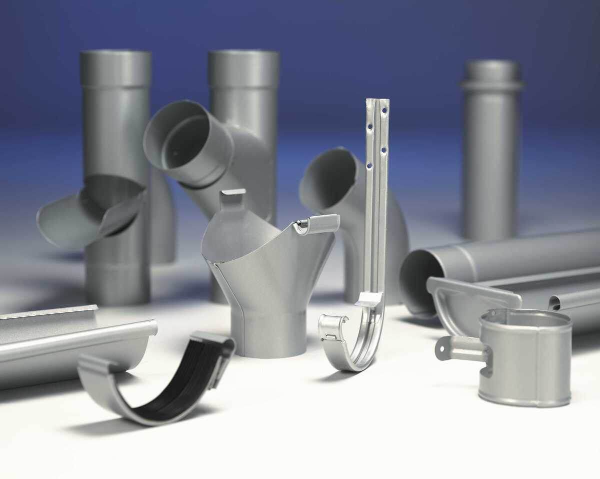    Комплект водосточной системы. Фото: Lindab