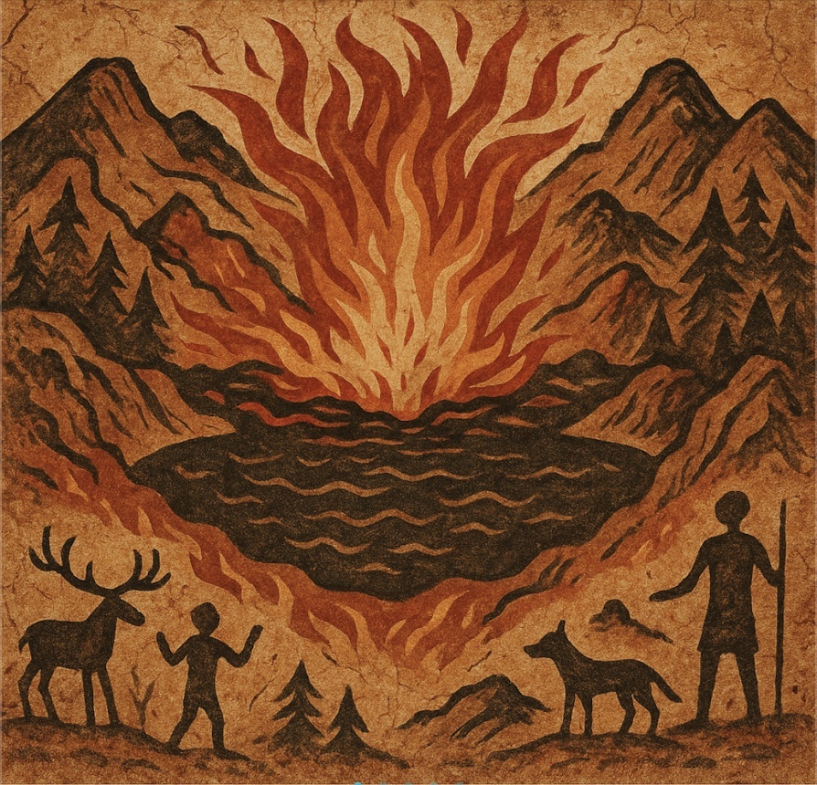 Огненное рождение озера.