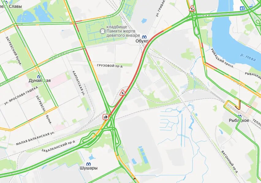    Фото: скриншот сервиса «Яндекс.Пробки»