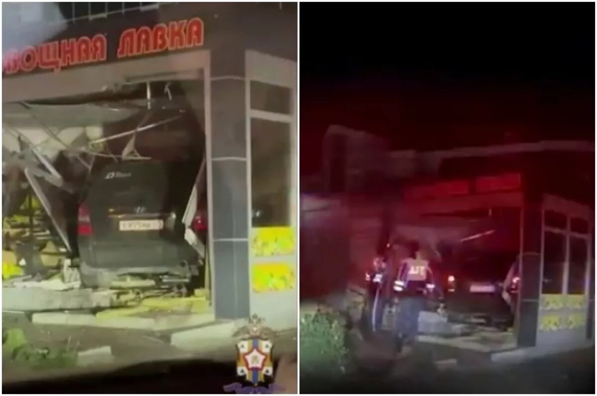    Пьяный подросток угнал машину и влетел в торговый павильон в Омске