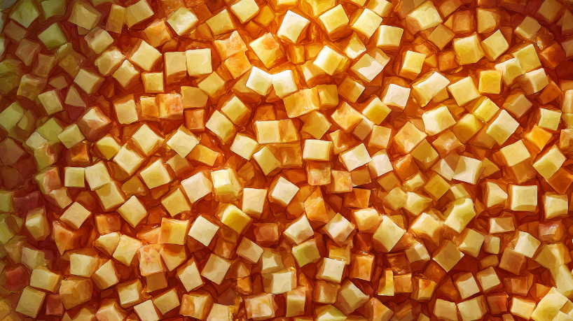 Кубики груши в сахаре