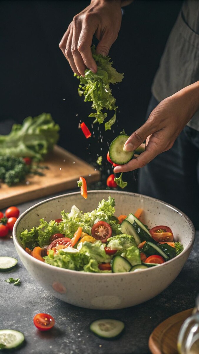 А вы рвёте зелень при приготовлении салатов?