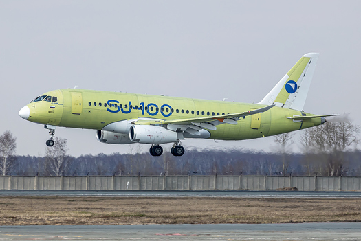 Суперджет 100 new в ходе испытательного полета