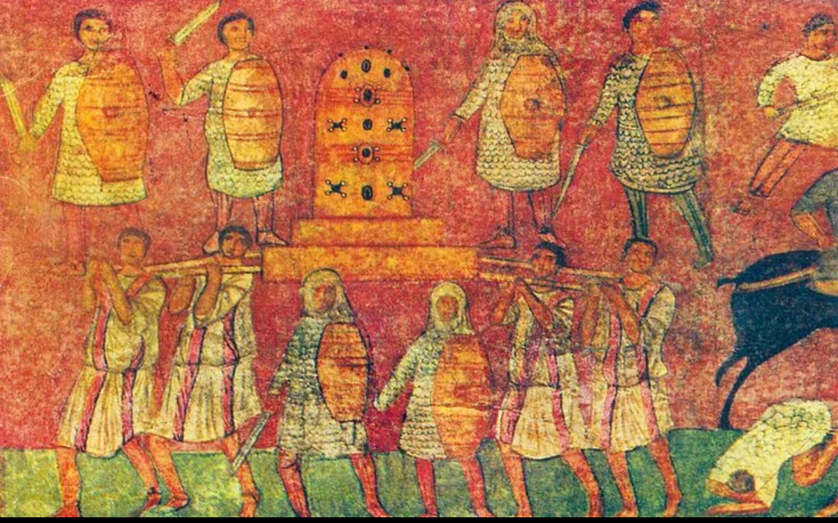 Фреска с изображением митраистского ритуала из дура-европосского храма. II-III вв.